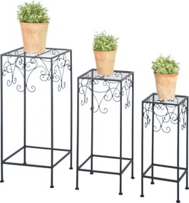 Комплект от 3 черни масички за цветя - Esschert Design