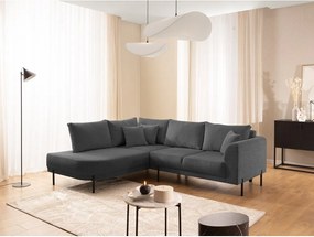 Тъмносив шенилов ъглов диван (ляв ъгъл/L форма) Mauris – Ropez