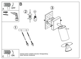 Черен прожектор 8x10 cm Etna – Sollux