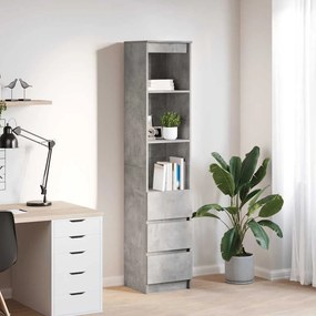 861664 vidaXL Висока дъска Concrete Grey 37,5x35x180 cm Инженерна дървесина