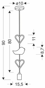 Детска лампа в бяло и розово с метален абажур Single - Candellux Lighting