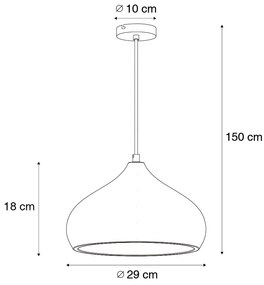 Модерен висящ плафон черен с бетонен абажур - Ник