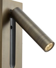 Модерна стенна лампа тъмен бронз с LED - Plaza