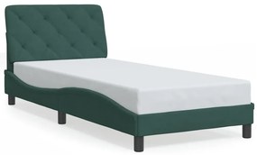 3207890 vidaXL Рамка за легло без матрак, тъмнозелена, 80x200 см, кадифе