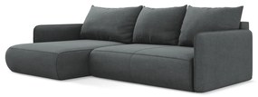 Сив разтегателен ъглов диван с място за съхранение (ляв ъгъл) Nanea – Makamii