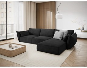 Тъмносив ъглов диван (десен ъгъл) Vanda - Mazzini Sofas