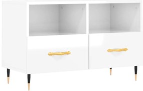 828950 vidaXL ТВ шкаф, бял гланц, 80x36x50 см, инженерно дърво