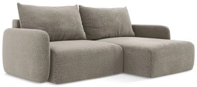 Бежов разтегателен ъглов диван с място за съхранение (десен ъгъл) Kalena – Makamii