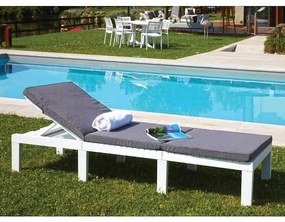 Модулен PVC шезлонг Ipae-progarden HAI12CBI, Бял, 65 x195 x78 см