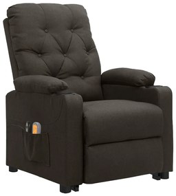 3093495 vidaXL Изправящ масажен стол, таупе, текстил