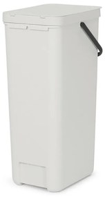 Кош за разделно събиране на боклук Brabantia Sort&Go 1005554, 40 л, Дръжка, Възможност за стенен монтаж, Светлосив