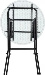 Сгъваема стояща бар маса Ø72 cm - бяла, височина 110 cm