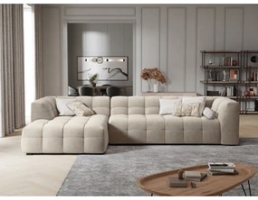 Бежов ъглов диван от кадифе , ляв ъгъл Vesta - Windsor &amp; Co Sofas