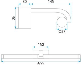 Stenen LED aplik za banya APP1884-1W 60cm GOLD