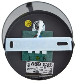 Дизайнерски стенен прожектор черен с димно стъкло - Domo