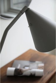 Сива LED затъмняваща се подова лампа с метален абажур (височина 144 cm) Funil – Markslöjd