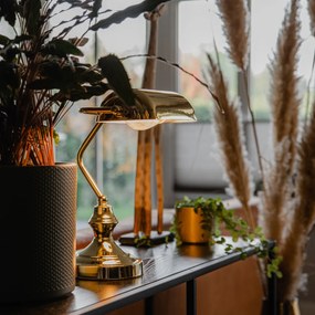 Класическа настолна лампа/Лампа за нотариус месинг - Banker