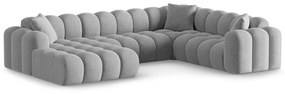 Светлосив шенилов ъглов диван (десен ъгъл/U форма) Treno – Cosmopolitan Design