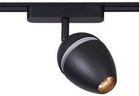 Модерна релсова система за осветление с 4 черни прожектора 1-фазов - Magnetic Eggy