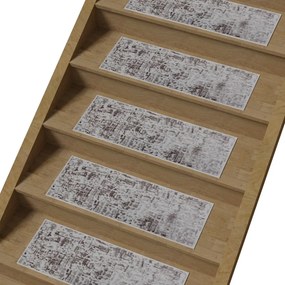 Сиво-светлокафяви памучни килими за стълби в комплект от 16 бр. 25x65 cm Milan Vizon – Vitaus