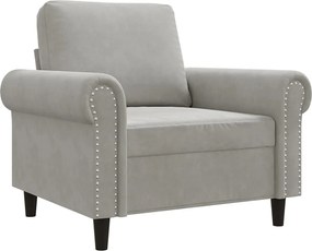 359509 vidaXL Фотьойл, светлосив, 60 см, кадифе