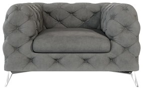 Сиво кадифено кресло Chelsea – Ropez