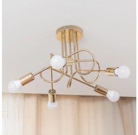 Таванен полилей OXFORD 5xE27/15W/230V златист