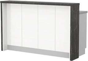 Островна кухненска пейка Hudson-Length: 160 cm.-White-Black Stone