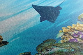 Картина на платно – Коралов риф с рибки и костенурки