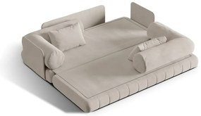 Бежов кадифен сгъваем диван 206 cm Kemi – Cosmopolitan Design