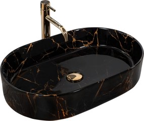 Умивалник за плот Rea Nadia Black Marble Shiny