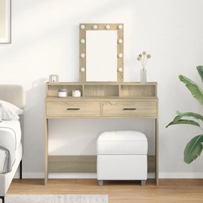 Sonata H Тоалетка с LED светлини Сонома дъб 100x41x140 см