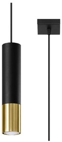Висяща лампа с метален абажур в черно-златист цвят 8x8 cm Longbot - Nice Lamps