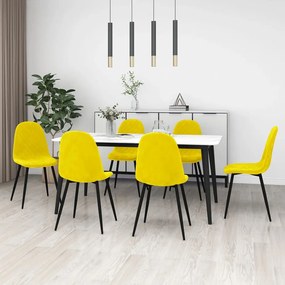 Sonata H Трапезни столове, 6 бр, горчица, кадифе