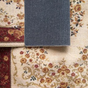 Рустик бежово-червен килим с цветя Ширина: 120 см | Дължина: 170 см