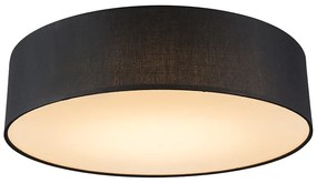 Таванна лампа черна 40 см с LED - Drum LED