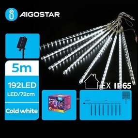 Aigostar - Соларна LED гирлянда 192xLED/8m IP65 студено бяла