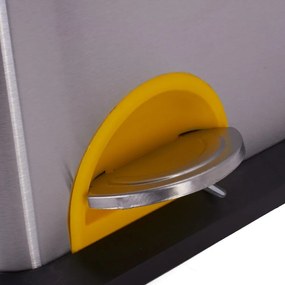 Стоманено кошче за боклук за рециклиране с педал в матово сребрист цвят 2x20 l Tri Selectif – MSV