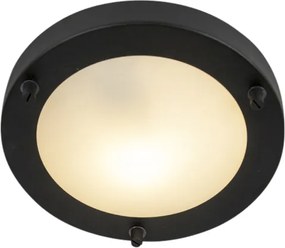 Модерна таванна лампа черна 18 см IP44 - Yuma