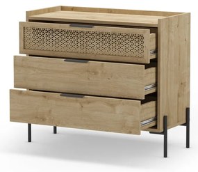 Нисък скрин с дъбов декор в естествен цвят 90x80 cm Inca - Marckeric