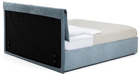 Синьо тапицирано двойно легло с място за съхранение и включена подматрачна рамка 160x200 cm Thessa Pillow – Bonami Selection