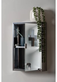 Метален висящ шкаф за лекарства в сребристо 12x48 cm - PT LIVING