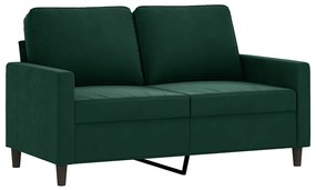 359191 vidaXL 2-местен диван, тъмнозелен, 120 см, кадифе