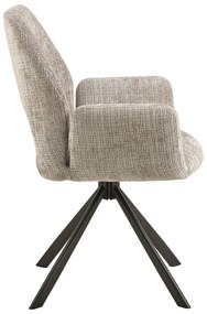 Светлосив тапициран трапезен стол с подлакътници Graham – Actona