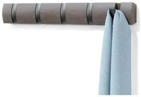 Светлосива стенна закачалка от тополово дърво Flip - Umbra