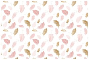 Самозалепващ тапет – Розово-златни нежни пера