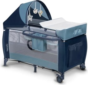 Lionelo - пътна бебешка кошара SVEN PLUS синя