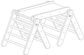 Сив/естествен пиклер триъгълник от масивен бор 265x61x60 cm Montessori – Meowbaby