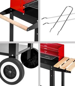 Градинска скара с колела и рафтове 87 x 35 x 80 cm