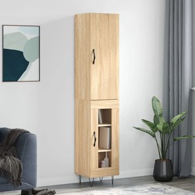 3199076 vidaXL Висок шкаф, сонома дъб, 34,5x34x180 см, инженерно дърво